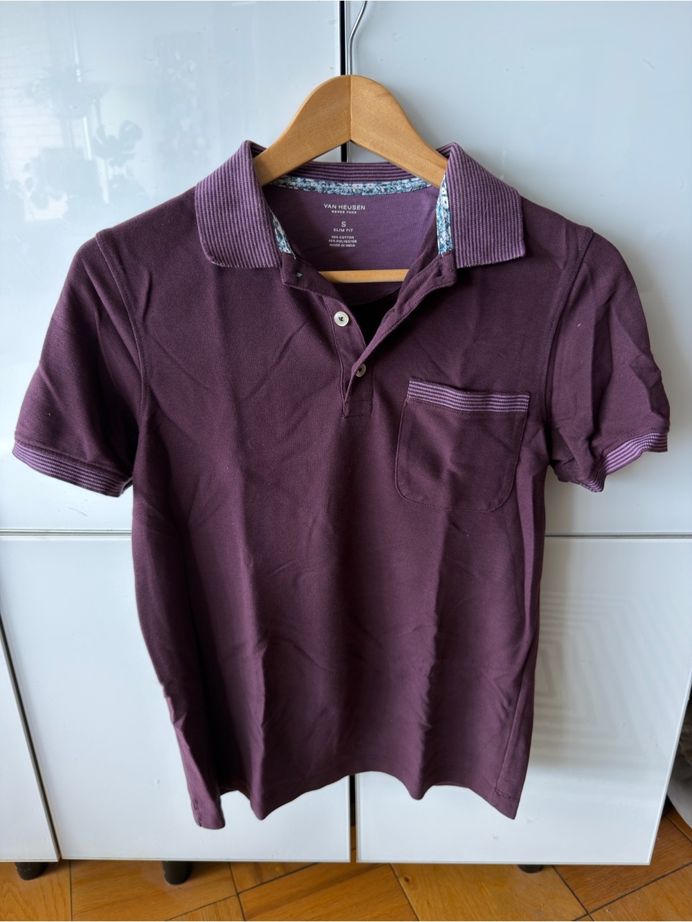 Van Heusen Men's Dark Plum Short-Sleeve Polo with Pocket
